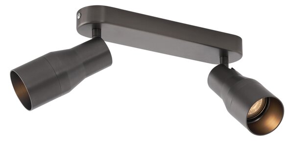 Faretto da soffitto rotondo colore canna di fucile GU10 50 mm 2 luci - Stanley
