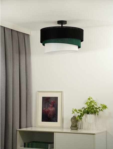 Duolla - Lampadario a plafone TRIO 1xE27/15W/230V diametro 45 cm nero/verde/bianco
