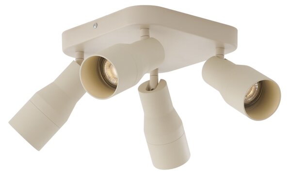 Faretto da soffitto quadrato beige GU10 50 mm 4 luci - Stanley