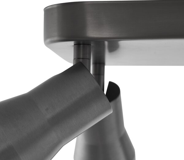 Faretto da soffitto quadrato GU10 50 mm 4 luci colore canna di fucile - Stanley