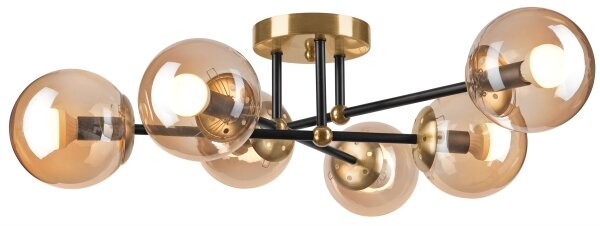Lampadario a plafone MALENA 6xE14/5W/230V oro/nero/fumé beige