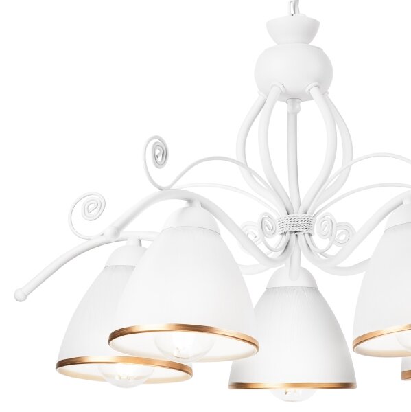 Lampadario a catena RETRO II 5xE27/60W/230V bianco