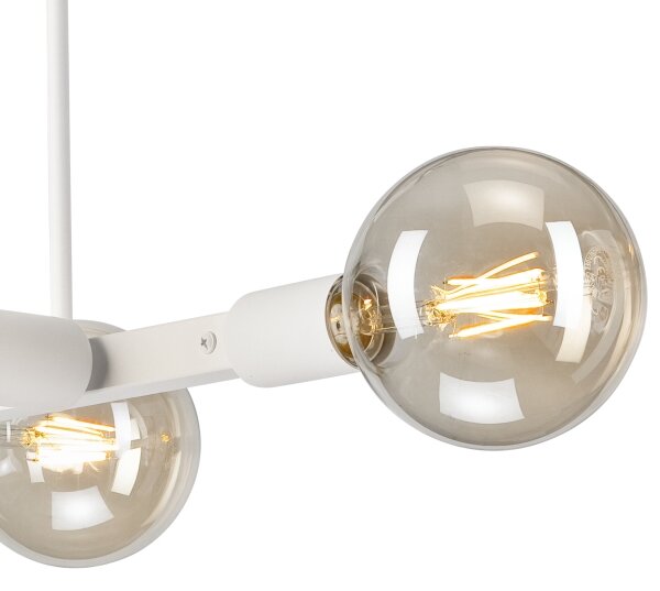 Lampadario a sospensione con supporto rigido ASTRID 4xE27/60W/230V bianco
