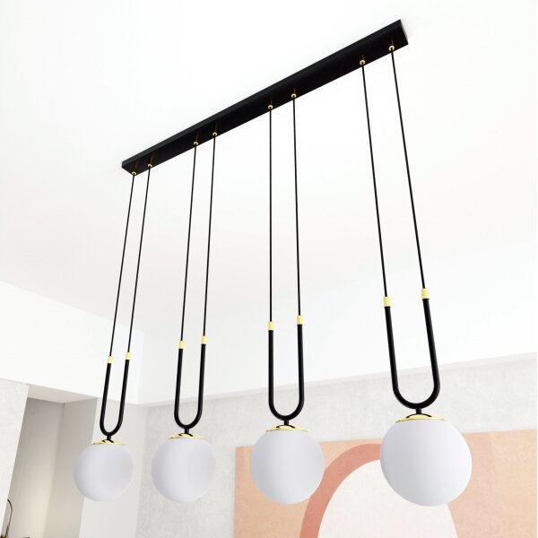 Lampadario a sospensione con filo GLAM 4xE14/10W/230V nero