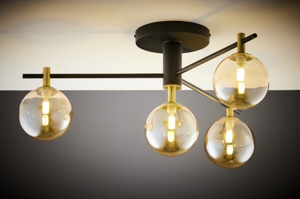 Jupiter 2031 - Lampadario a plafone FIGARO 4xG9/10W/230V nero/oro/beige