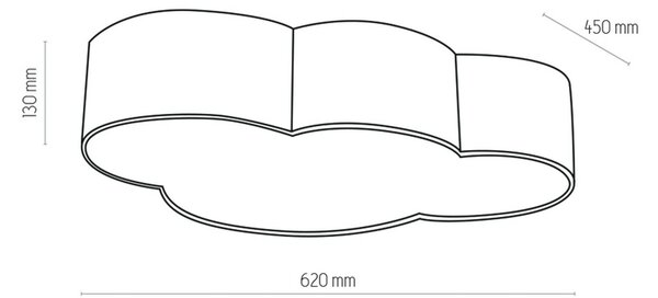 TK Lighting Plafoniera Cloud, rosa, lunghezza 63 cm, plastica