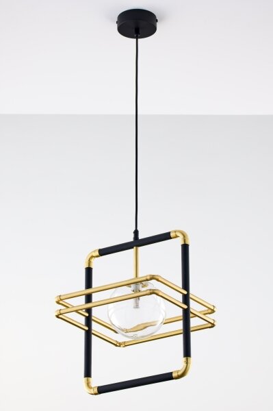 Jupiter 2028 - Lampadario a sospensione con filo FIORI 1xG9/10W/230V nero/oro/limpido