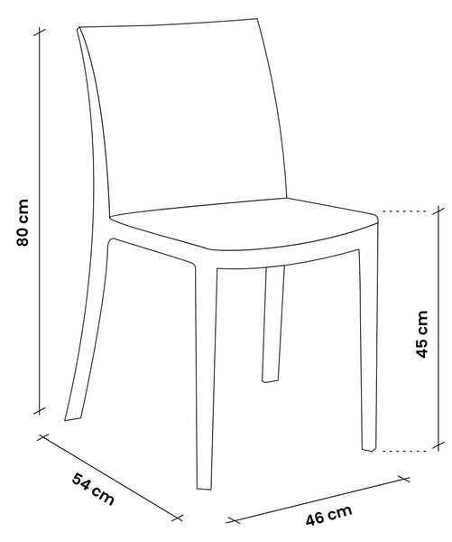 BICA Sedia per Esterni in Polipropilene Dimensioni 46x54x80 cm colore Bianco - Volga