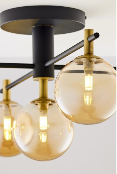Jupiter 2032 - Lampadario a plafone FIGARO 5xG9/10W/230V nero/oro/beige