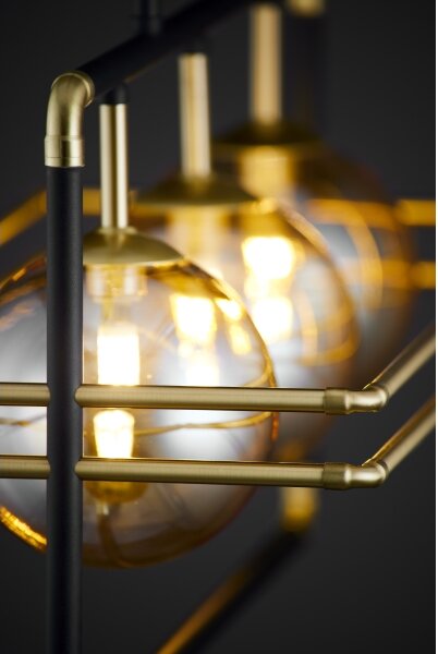 Jupiter 2027 - Lampadario a sospensione con filo FIORI 3xG9/10W/230V nero/oro/beige