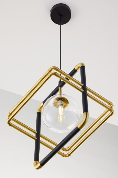 Jupiter 2028 - Lampadario a sospensione con filo FIORI 1xG9/10W/230V nero/oro/limpido
