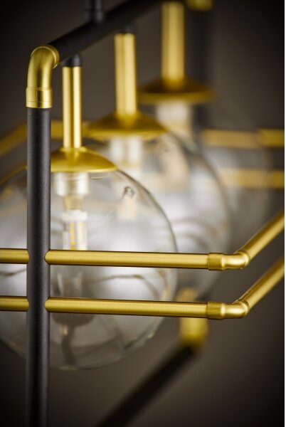 Jupiter 2030 - Lampadario a sospensione con filo FIORI 3xG9/10W/230V nero/oro/limpido