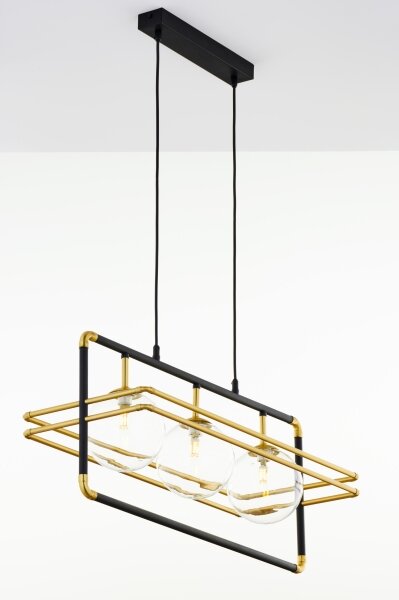 Jupiter 2030 - Lampadario a sospensione con filo FIORI 3xG9/10W/230V nero/oro/limpido