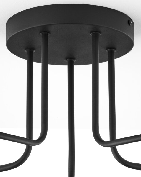 Jupiter 2038 - Lampadario a sospensione con supporto rigido BURANO 5xG9/10W/230V nero/oro/beige