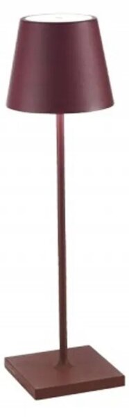 Lampada a led da tavolo Poldina Pro Bordeaux ricaricabile e dimmerabile con batteria fino a 12 ore. Da uso esterno IP65