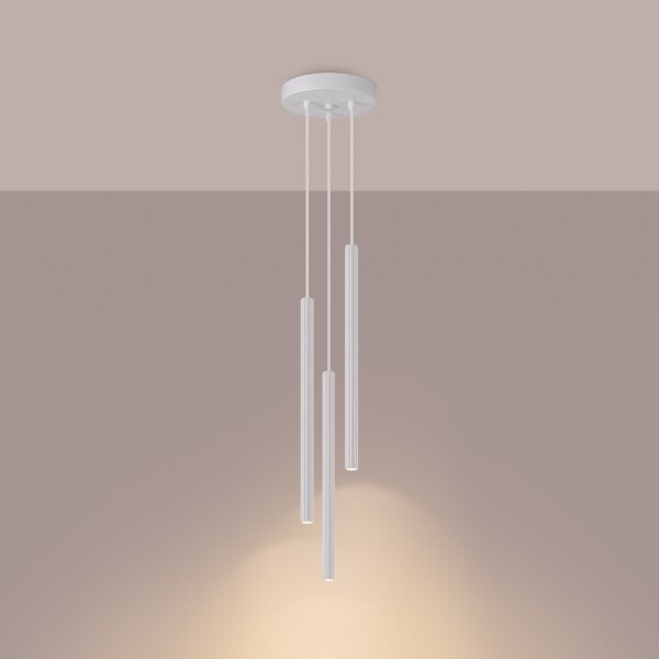 Sollux SL.1340 - Lampadario a sospensione con filo ARCHE 3xG9/8W/230V bianco