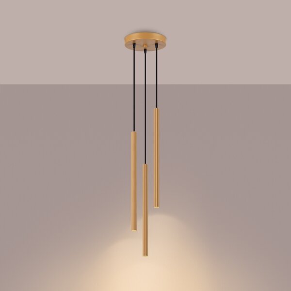 Sollux SL.1342 - Lampadario a sospensione con filo ARCHE 3xG9/8W/230V oro
