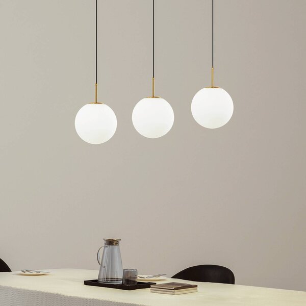 Lampada a sospensione in vetro Joran Lucande, Bianco / Opale, Soggiorno / Sala da pranzo, Vetro, Moderno, Lampada a sospensione