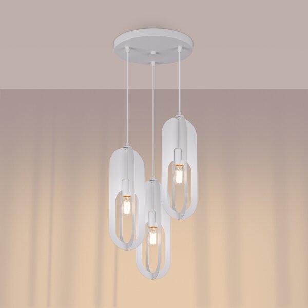 Sollux SL.1361 - Lampadario a sospensione con filo NICUS 3xE27/15W/230V bianco
