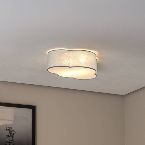 Plafoniera Cloud TK Lighting, dimmerabile, Blu, Cameretta, Tessuto / Stoffa / Seta, Giovanile, Plafoniera