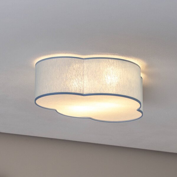 Plafoniera Cloud TK Lighting, dimmerabile, Blu, Cameretta, Tessuto / Stoffa / Seta, Giovanile, Plafoniera