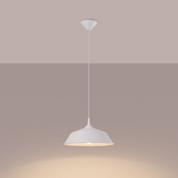 Sollux SL.1327 - Lampadario a sospensione con filo FRIKA 1xE27/15W/230V diametro 34 cm bianco