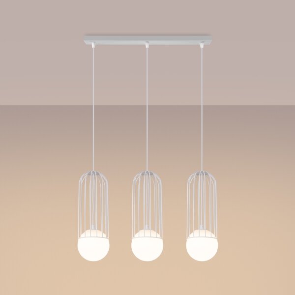 Sollux SL.1333 - Lampadario a sospensione con filo BRINA 3xG9/8W/230V bianco