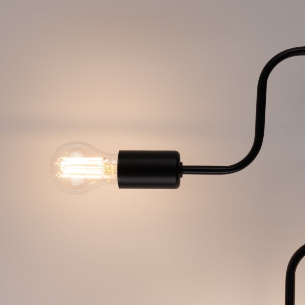 Sollux SL.1447 - Lampadario a plafone VECTOR 6xE27/15W/230V nero