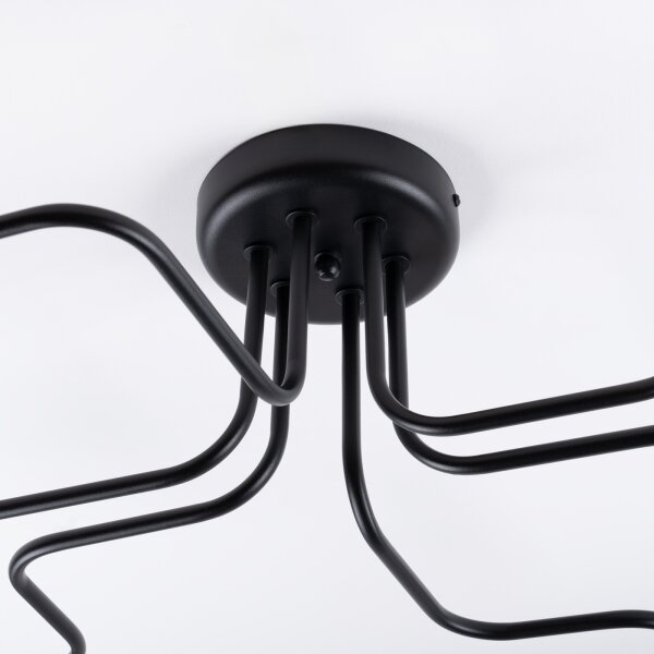 Sollux SL.1447 - Lampadario a plafone VECTOR 6xE27/15W/230V nero