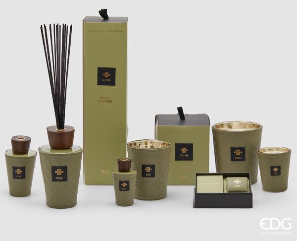 EDG Diffusore di Aromi con Bastoncino 1000 ml Olive Flower - Cuir