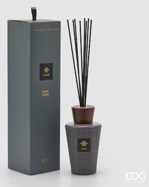 EDG Diffusore di Aromi con Bastoncino 1000 ml Pepe Nero - Cuir