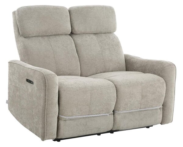 Amicasa Divano Relax 2 Posti Moderno Schienale Reclinabile Poggiapiedi estraibile Meccanismo Elettrico in Velluto Dimensioni 132x96x104 cm colore T