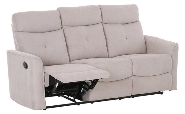 Amicasa Divano Relax 3 Posti Moderno Schienale Reclinabile Poggiapiedi estraibile Meccanismo Manuale in Velluto Dimensioni 188x96x103 cm colore Tor