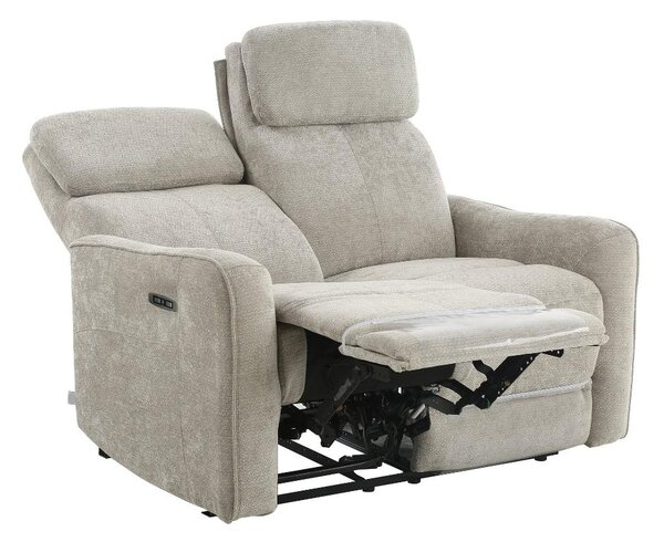 Amicasa Divano Relax 2 Posti Moderno Schienale Reclinabile Poggiapiedi estraibile Meccanismo Elettrico in Velluto Dimensioni 132x96x104 cm colore T