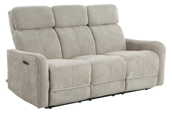 Amicasa Divano Relax 3 Posti Moderno Schienale Reclinabile Poggiapiedi estraibile Meccanismo Elettrico in Velluto Dimensioni 184x96x104 cm colore T