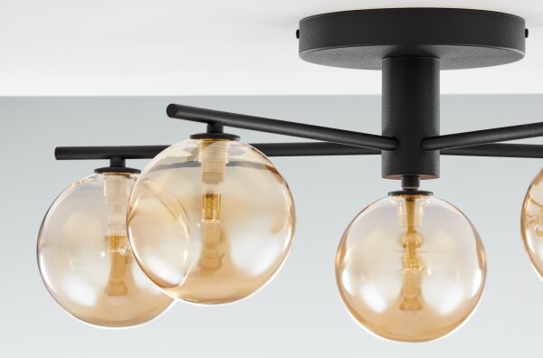 Jupiter 2047 - Lampadario a plafone PRATO 5xG9/10W/230V nero/beige
