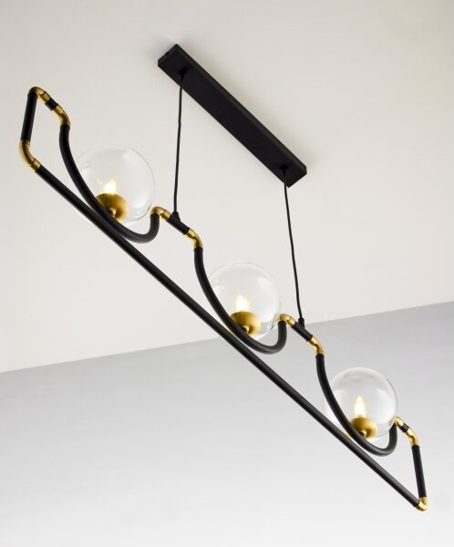 Jupiter 1990 - Lampadario a sospensione con filo HANZA 3xG9/10W/230V nero/oro