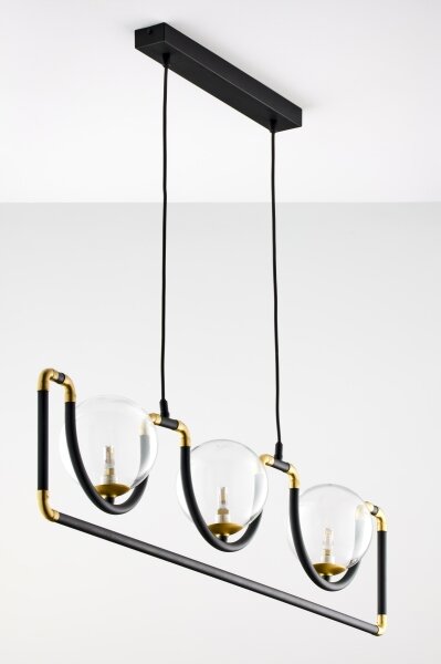 Jupiter 1990 - Lampadario a sospensione con filo HANZA 3xG9/10W/230V nero/oro
