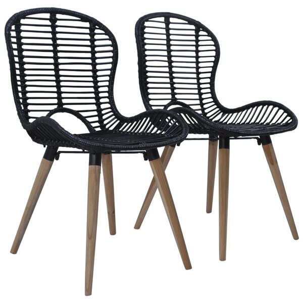 Sedia Rattan con piede SUMATRA nero irrequieto (naturale) - Sedie