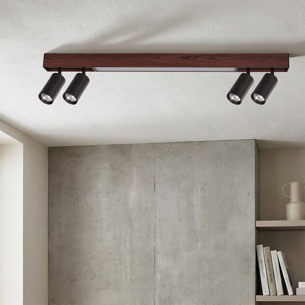 Brilagi - Faretto LED SELE 4xGU10/30W/230V + LED/20W nero/finitura rovere