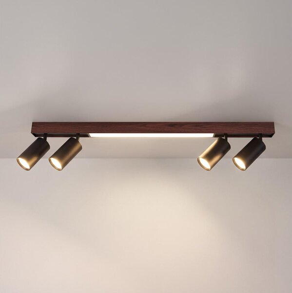 Brilagi - Faretto LED SELE 4xGU10/30W/230V + LED/20W nero/finitura rovere