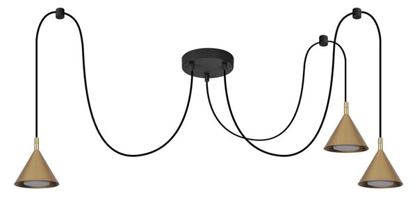 Brilagi - Lampadario a sospensione su cavo CONE TRIPLE SPIDER 3xGX53/15W/230V oro