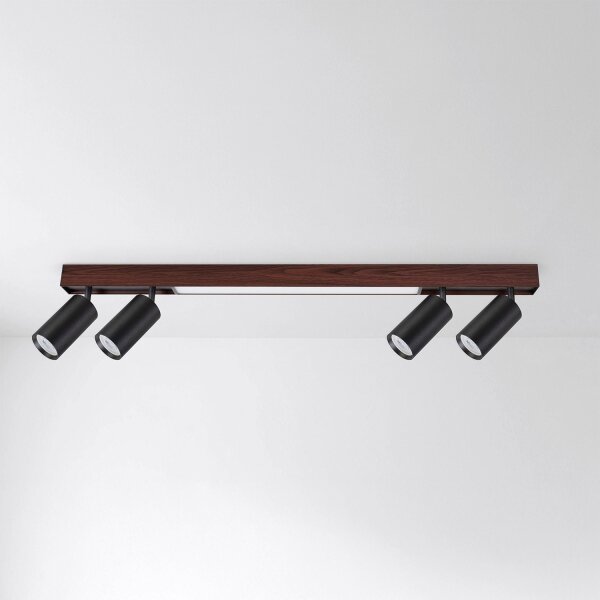 Brilagi - Faretto LED SELE 4xGU10/30W/230V + LED/20W nero/finitura rovere