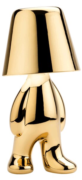 QEEBOO Lampada Da Tavolo Stile Moderno In Plastica ABS Struttura Figurativa Con Luce LED Ricaricabile Soft Touch Dimensioni 15x15x31 cm colore Oro 