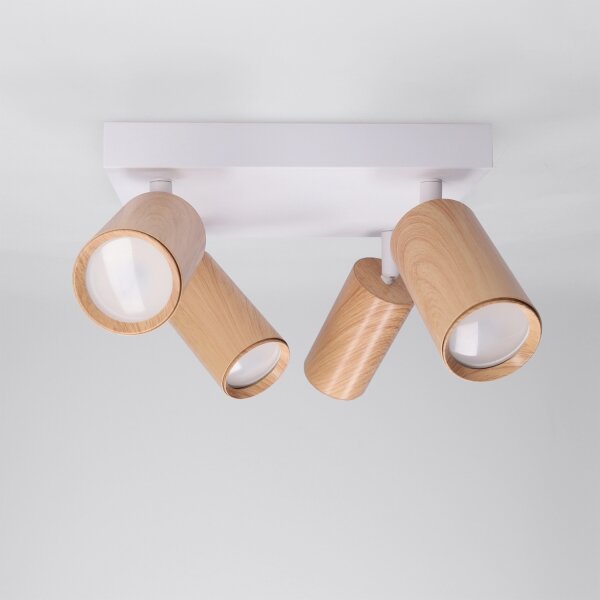 BRILAGI - Faretto SELE SQUARE 4xGU10/30W/230V bianco/effetto rovere