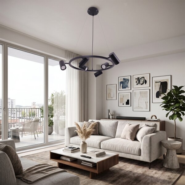 BRILAGI - Lampadario a sospensione con cavo SELE 6xGU10/30W/230V nero