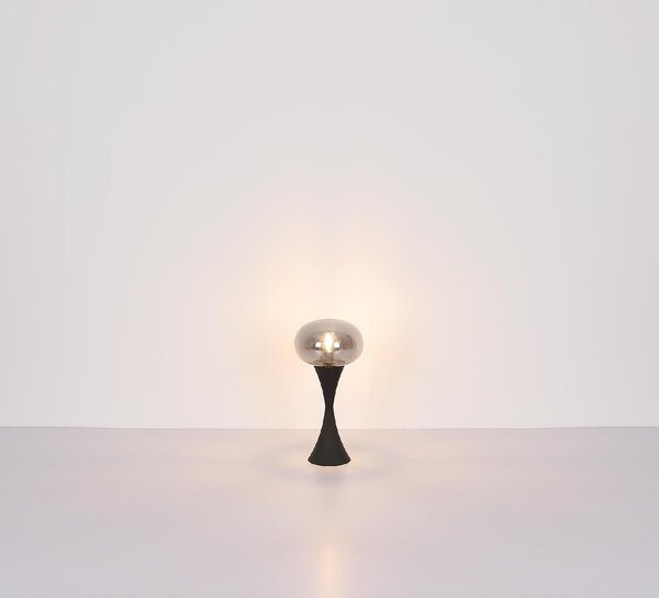 GLOBO LIGHTING Lampada Da Tavolo Stile Moderno in Metallo e Vetro Base con Paralume Opale Interruttore Incluso Attacco E14 Dimensioni 18x36,9 cm c
