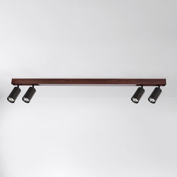 BRILAGI - Faretto LED SELE 4xGU10/30W/230V + LED/25W nero/decor rovere