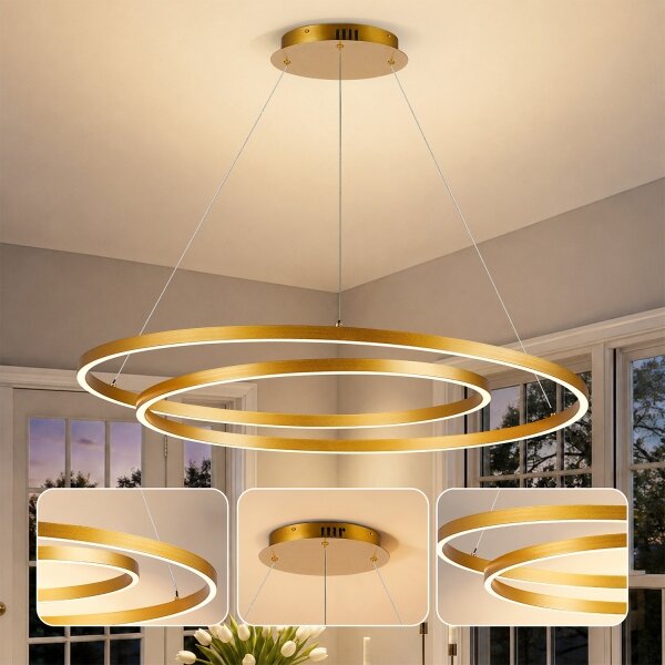 BRILAGI-LED Lampadario dimmerabile a cavo TWISTER LED/105W/230V 3000-6000K dorato + telecomando