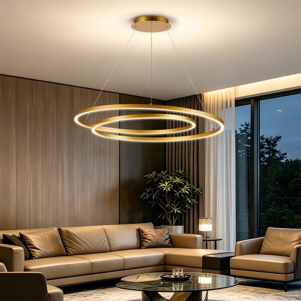 BRILAGI-LED Lampadario dimmerabile a cavo TWISTER LED/105W/230V 3000-6000K dorato + telecomando